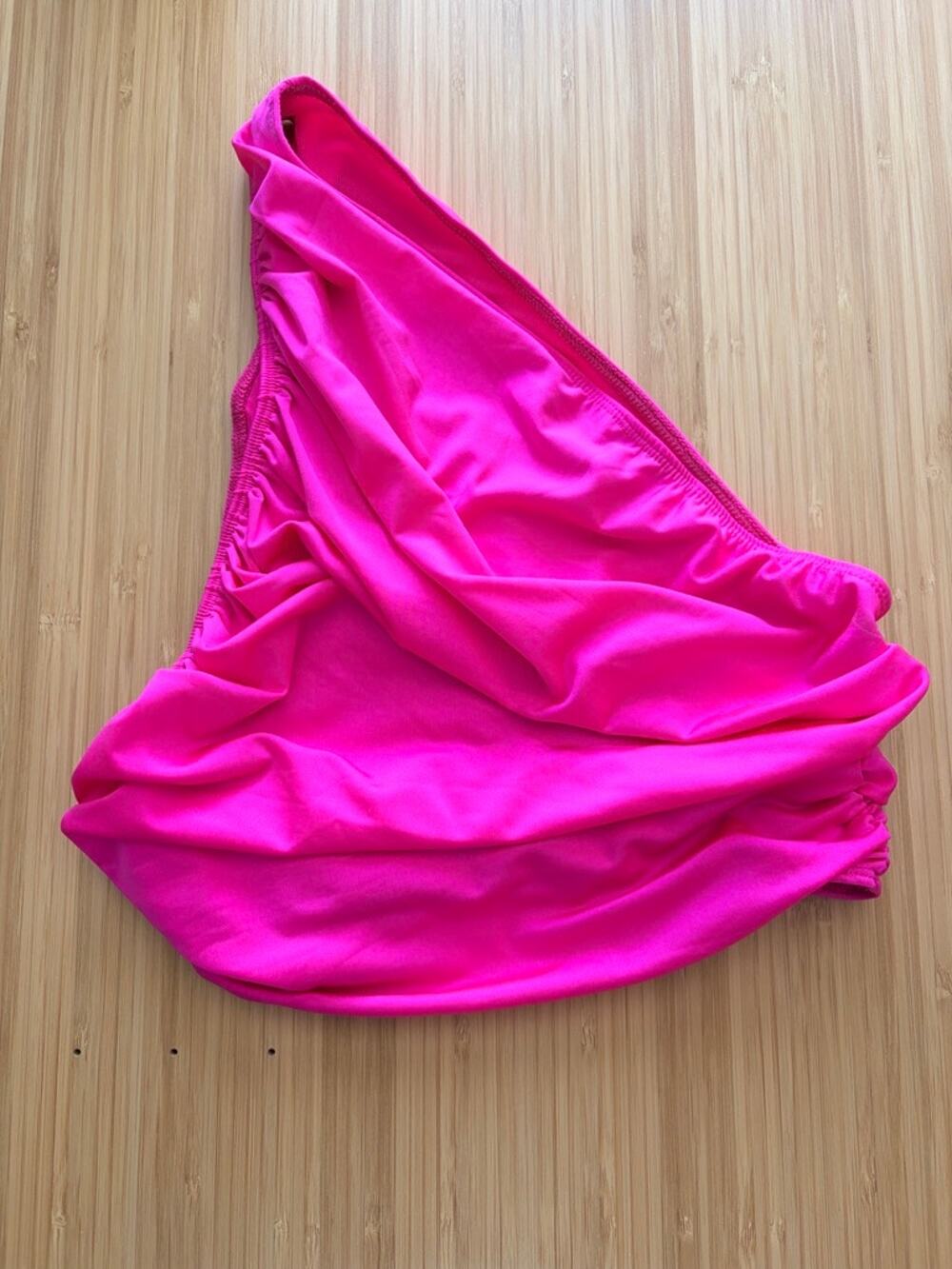 Lioness Hot Pink Ruched One Shoulder Crop Top Size S